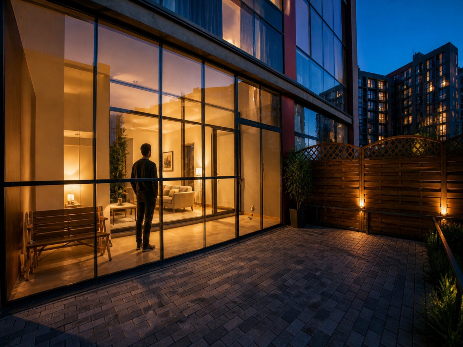 Cinematic evening facade