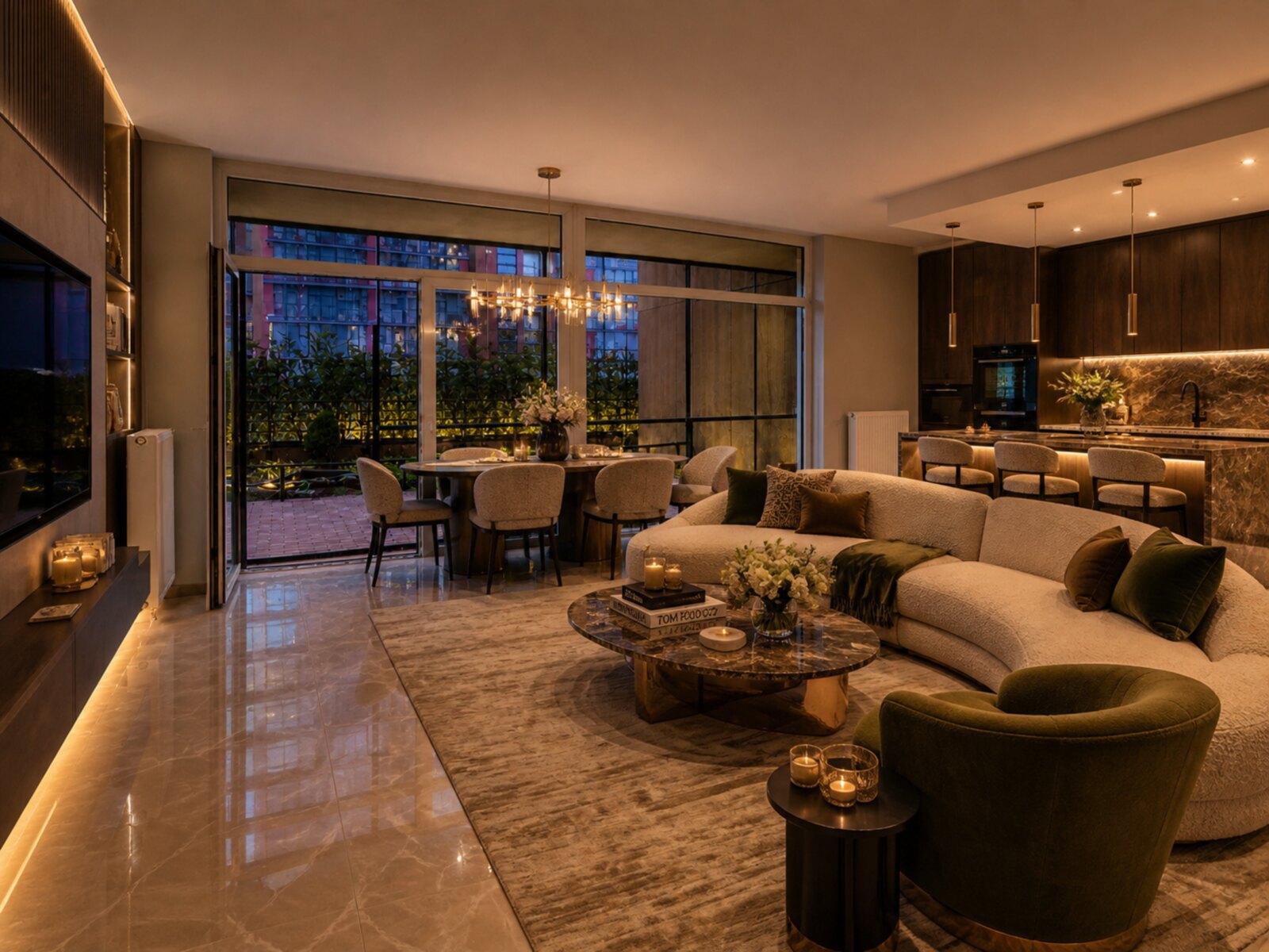 Warm evening atmosphere